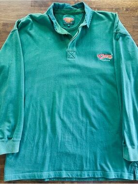 Vintage Cheers London Green Embroidered Rugby Shirt Polo Men’s Large